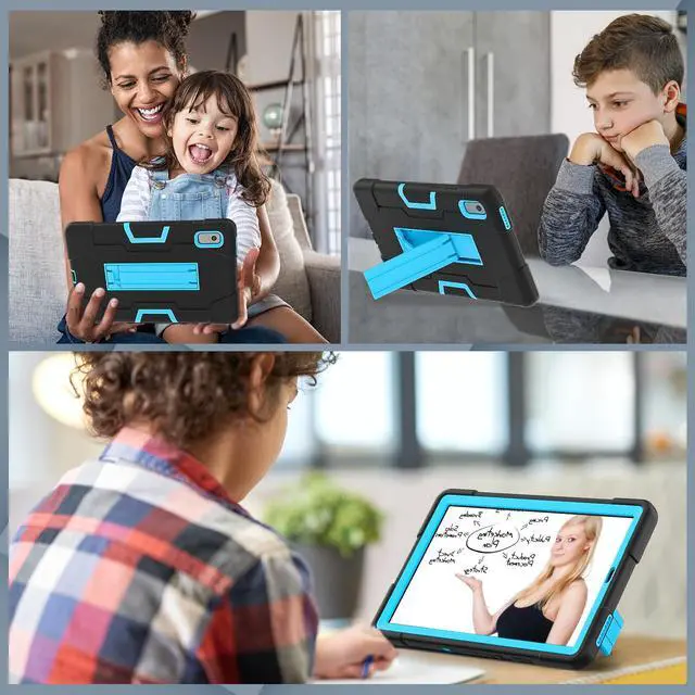Alt view image 7 of 7 - Bonaever Case for Lenovo Tab M9 9 inch 2023 TB-310FU with Kickstand, Heavy Duty Shockproof Protective Cover with , Pencil Holder, Stylus Pen Blue