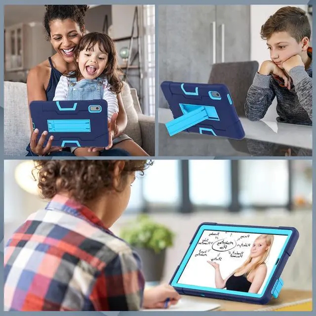 Alt view image 7 of 7 - Bonaever Case for Lenovo Tab M9 9 inch 2023 TB-310FU with Kickstand, Heavy Duty Shockproof Protective Cover with , Pencil Holder, Stylus Pen Navy Blue