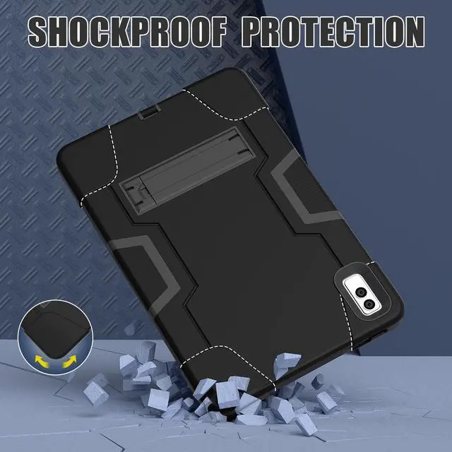 Alt view image 3 of 7 - BONAEVER Case for Lenovo Tab M10 5G 10.6 inch 2023 TB-360ZU with Kickstand, Heavy Duty Shockproof Protective Cover with , Pencil Holder, Stylus Pen