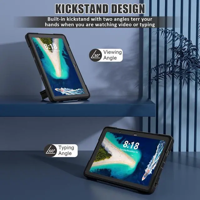Alt view image 2 of 7 - BONAEVER Case for Lenovo Tab M10 5G 10.6 inch 2023 TB-360ZU with Kickstand, Heavy Duty Shockproof Protective Cover with , Pencil Holder, Stylus Pen