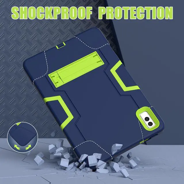 Alt view image 3 of 7 - BONAEVER Case for Lenovo Tab M10 5G 10.6 inch 2023 TB-360ZU with Kickstand, Heavy Duty Shockproof Protective Cover with , Pencil Holder, Stylus Pen Green
