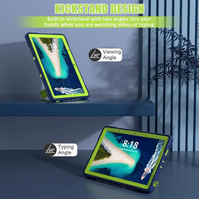 Alt view image 5 of 7 - BONAEVER Case for Lenovo Tab M10 5G 10.6 inch 2023 TB-360ZU with Kickstand, Heavy Duty Shockproof Protective Cover with , Pencil Holder, Stylus Pen Green