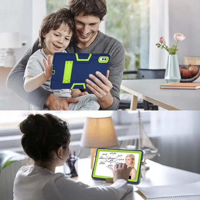 Alt view image 2 of 7 - BONAEVER Case for Lenovo Tab M10 5G 10.6 inch 2023 TB-360ZU with Kickstand, Heavy Duty Shockproof Protective Cover with , Pencil Holder, Stylus Pen Green