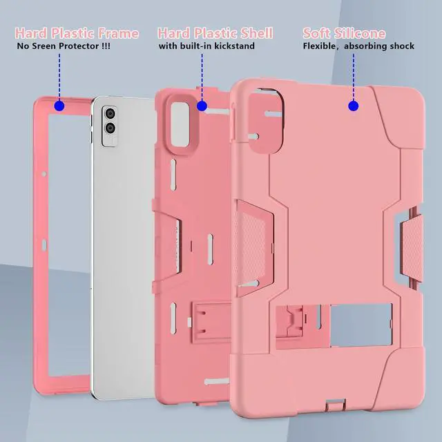 Alt view image 4 of 7 - BONAEVER Case for Lenovo Tab M10 5G 10.6 inch 2023 TB-360ZU with Kickstand, Heavy Duty Shockproof Protective Cover with , Pencil Holder, Stylus Pen Rose Gold