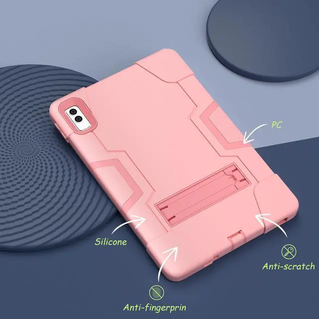 Alt view image 6 of 7 - BONAEVER Case for Lenovo Tab M10 5G 10.6 inch 2023 TB-360ZU with Kickstand, Heavy Duty Shockproof Protective Cover with , Pencil Holder, Stylus Pen Rose Gold
