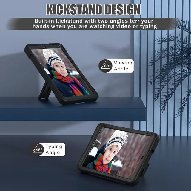 Alt view image 3 of 7 - BONAEVER Case for Lenovo Tab M8 4th Gen 8 inch 2024 2023 TB-301XU TB-300FU TB-300XU with Kickstand, Heavy Duty Shockproof Protective Cover with Stylus Pen
