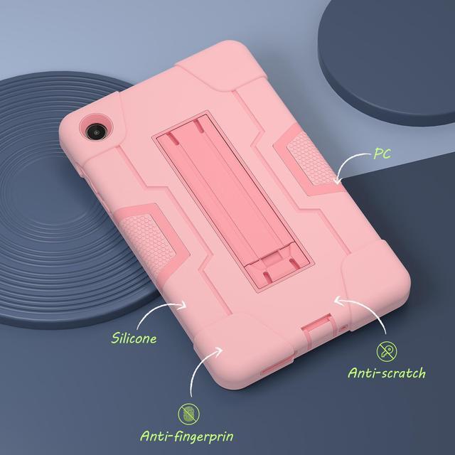 Alt view image 4 of 7 - BONAEVER Case for Lenovo Tab M8 4th Gen 8 inch 2023 TB-300FU TB-300XU with Kickstand, Heavy Duty Shockproof Protective Cover with Stylus Pen Rose Gold