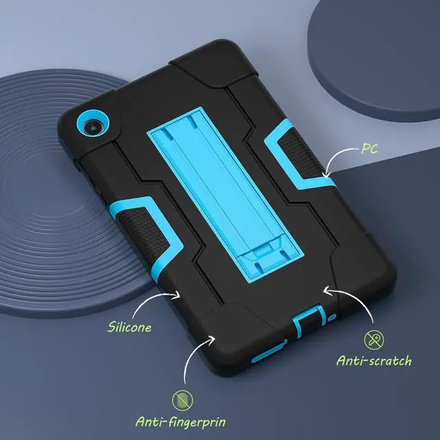 Alt view image 4 of 7 - BONAEVER Case for Lenovo Tab M8 4th Gen 8 inch 2024 2023 TB-301XU TB-300FU TB-300XU with Kickstand, Heavy Duty Shockproof Protective Cover with Stylus Pen Blue