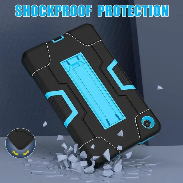Alt view image 2 of 7 - BONAEVER Case for Lenovo Tab M8 4th Gen 8 inch 2024 2023 TB-301XU TB-300FU TB-300XU with Kickstand, Heavy Duty Shockproof Protective Cover with Stylus Pen Blue
