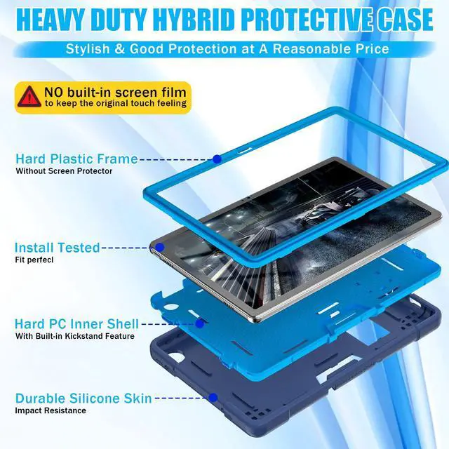Alt view image 5 of 7 - BONAEVER Case for Lenovo Tab M10 Plus 3rd Gen 10.6 Inch 2022 with TB-125FU TB-128FU TB-128XU with Kickstand, Heavy Duty Shockproof Protective Cover with Stylus Pen Navy Blue