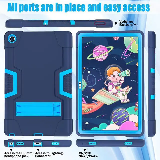 Alt view image 6 of 7 - BONAEVER Case for Lenovo Tab M10 Plus 3rd Gen 10.6 Inch 2022 with TB-125FU TB-128FU TB-128XU with Kickstand, Heavy Duty Shockproof Protective Cover with Stylus Pen Navy Blue