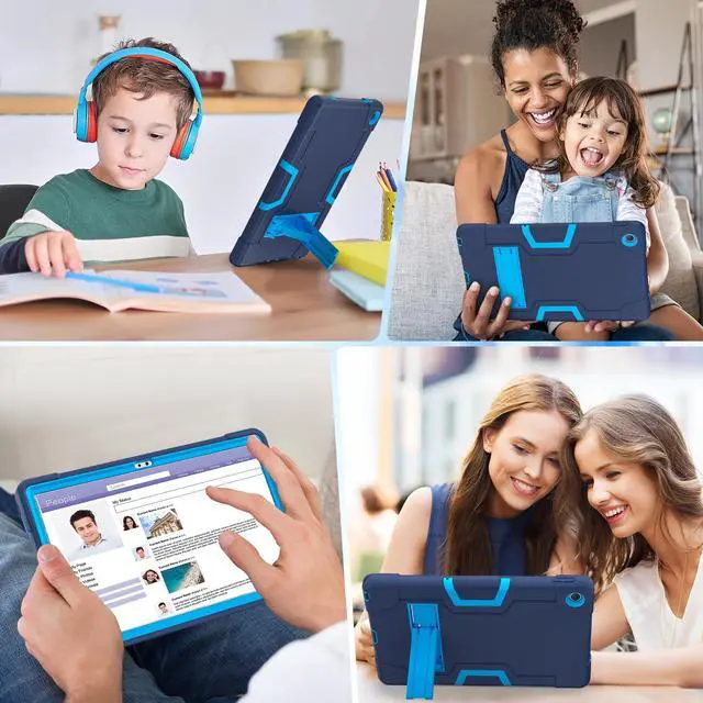 Alt view image 7 of 7 - BONAEVER Case for Lenovo Tab M10 Plus 3rd Gen 10.6 Inch 2022 with TB-125FU TB-128FU TB-128XU with Kickstand, Heavy Duty Shockproof Protective Cover with Stylus Pen Navy Blue