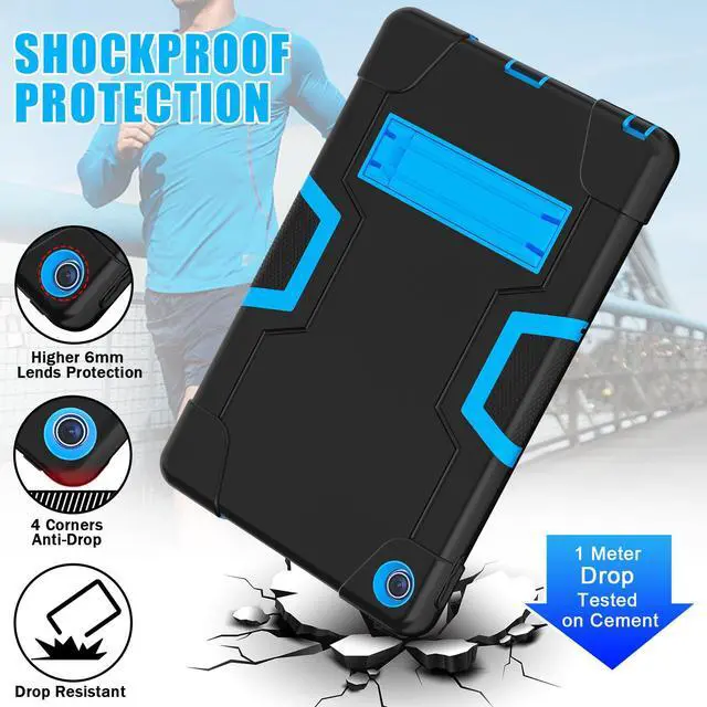 Alt view image 2 of 7 - BONAEVER Case for Lenovo Tab M10 Plus 3rd Gen 10.6 Inch 2022 with TB-125FU TB-128FU TB-128XU with Kickstand, Heavy Duty Shockproof Protective Cover with Stylus Pen Blue