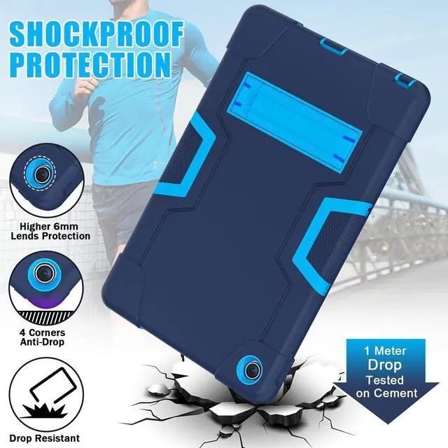 Alt view image 2 of 7 - BONAEVER Case for Lenovo Tab M10 Plus 3rd Gen 10.6 Inch 2022 with TB-125FU TB-128FU TB-128XU with Kickstand, Heavy Duty Shockproof Protective Cover with Stylus Pen Navy Blue