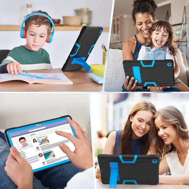 Alt view image 7 of 7 - BONAEVER Case for Lenovo Tab M10 Plus 3rd Gen 10.6 Inch 2022 with TB-125FU TB-128FU TB-128XU with Kickstand, Heavy Duty Shockproof Protective Cover with Stylus Pen Blue