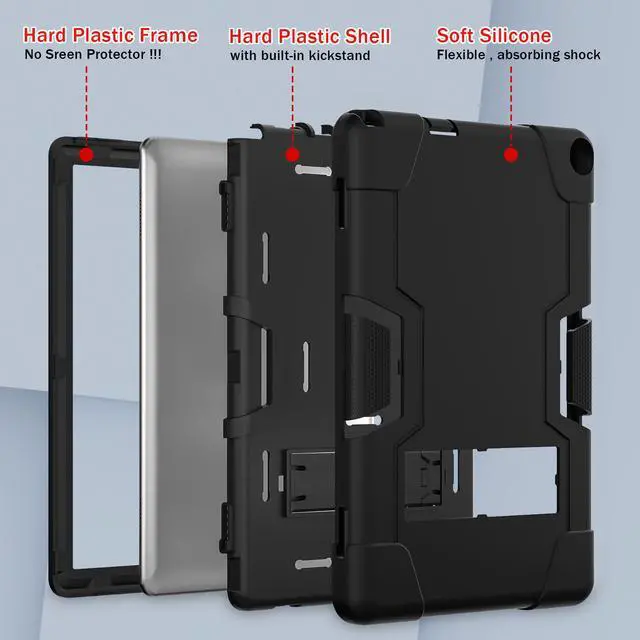 Alt view image 6 of 7 - BONAEVER Case for Onn 10.1 inch 3rd Generation 2022 Model 100071485 with Kickstand, Heavy Duty Shockproof Protective Cover with Stylus Pen