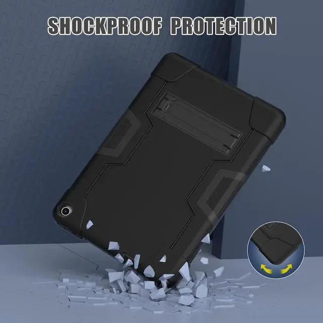 Alt view image 3 of 7 - BONAEVER Case for Onn 10.1 inch 3rd Generation 2022 Model 100071485 with Kickstand, Heavy Duty Shockproof Protective Cover with Stylus Pen