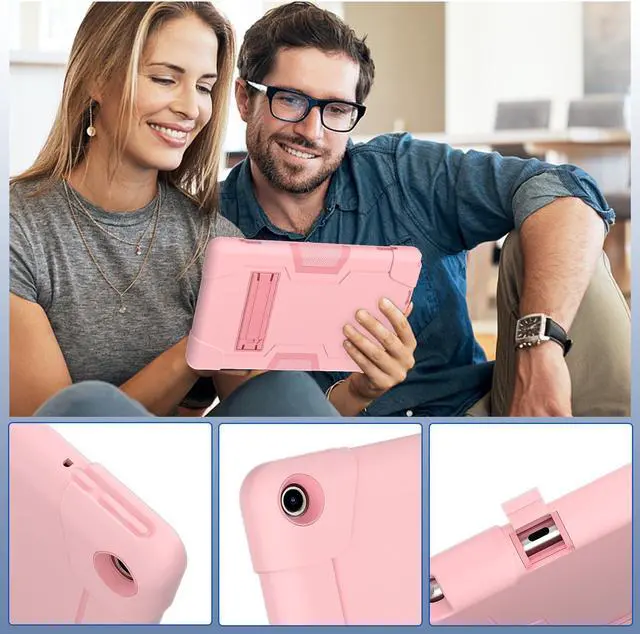 Alt view image 4 of 7 - BONAEVER Case for Onn 10.1 inch 3rd Generation 2022 Model 100071485 with Kickstand, Heavy Duty Shockproof Protective Cover with Stylus Pen Rose Gold