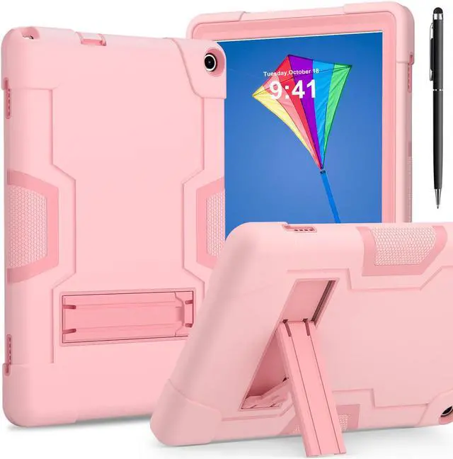 Main image of BONAEVER Case for Onn 10.1 inch 3rd Generation 2022 Model 100071485 with Kickstand, Heavy Duty Shockproof Protective Cover with Stylus Pen Rose Gold
