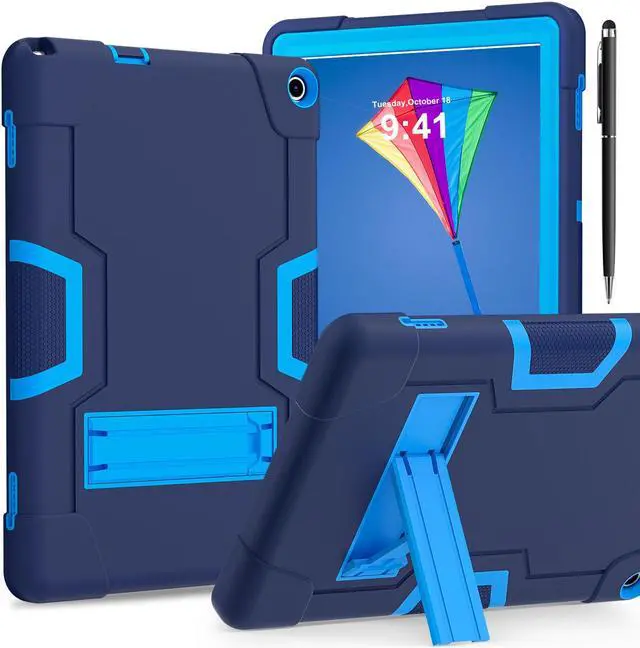 Main image of BONAEVER Case for Onn 10.1 inch 3rd Generation 2022 Model 100071485 with Kickstand, Heavy Duty Shockproof Protective Cover with Stylus Pen Navy Blue