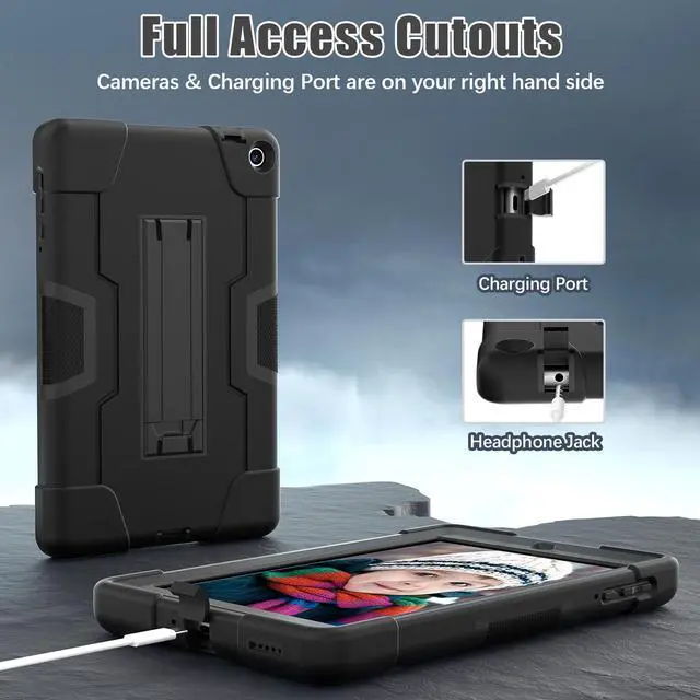 Alt view image 6 of 7 - BONAEVER Case for Onn 8 inch 2022 Gen 3 2022 Model 100071483 with Kickstand, Heavy Duty Shockproof Protective Cover with Stylus Pen