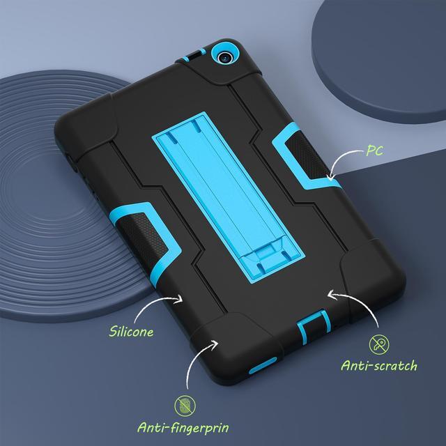 Alt view image 4 of 7 - BONAEVER Case for Onn 8 inch 2022 Gen 3 2022 Model 100071483 with Kickstand, Heavy Duty Shockproof Protective Cover with Stylus Pen Blue