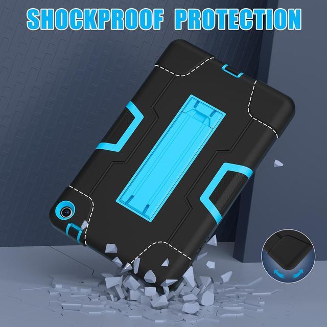 Alt view image 2 of 7 - BONAEVER Case for Onn 8 inch 2022 Gen 3 2022 Model 100071483 with Kickstand, Heavy Duty Shockproof Protective Cover with Stylus Pen Blue