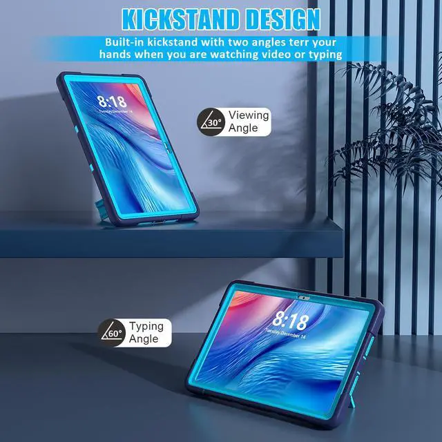 Alt view image 2 of 7 - BONAEVER Case for Huawei MatePad SE 10.4 inch 2023 with Kickstand, Heavy Duty Shockproof Protective Cover with Stylus Pen Blue