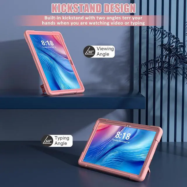 Alt view image 2 of 7 - BONAEVER Case for Huawei MatePad SE 10.4 inch 2023 with Kickstand, Heavy Duty Shockproof Protective Cover with Stylus Pen Rose Gold