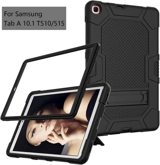 Alt view image 3 of 7 - BONAEVER Case for Samsung Galaxy Tab A 10.1 inch 2019 SM-T510/ SM-T515/ SM-T517 with Kickstand, Heavy Duty Shockproof Protective Cover with Stylus Pen