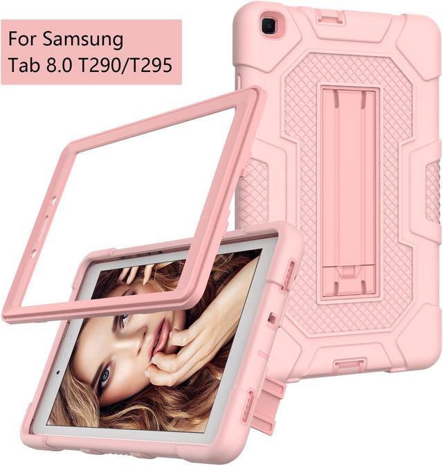 Alt view image 4 of 7 - BONAEVER Case for Samsung Galaxy Tab A 8 inch 2019 Release SM-T290 / SM-T295 / SM-T297 with Kickstand, Heavy Duty Shockproof Protective Cover with Stylus Pen Rose Gold