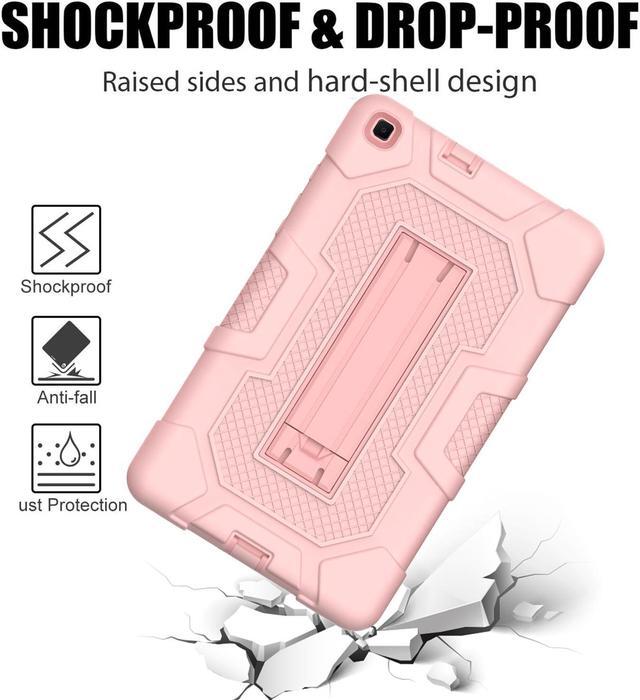 Alt view image 3 of 7 - BONAEVER Case for Samsung Galaxy Tab A 8 inch 2019 Release SM-T290 / SM-T295 / SM-T297 with Kickstand, Heavy Duty Shockproof Protective Cover with Stylus Pen Rose Gold