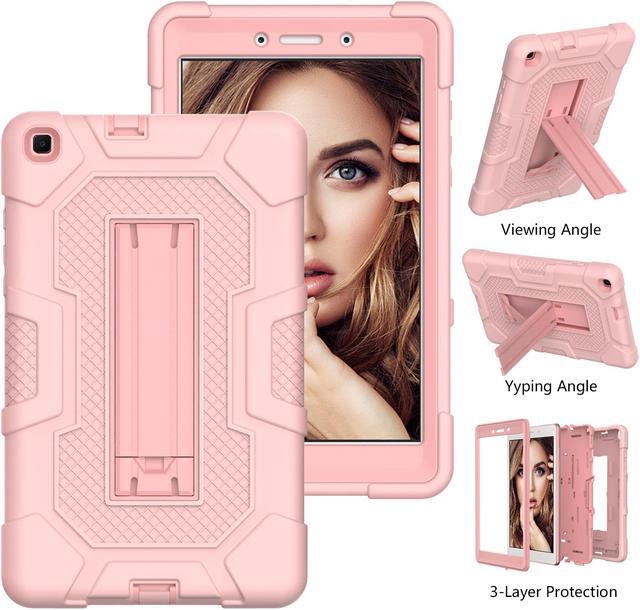Alt view image 2 of 7 - BONAEVER Case for Samsung Galaxy Tab A 8 inch 2019 Release SM-T290 / SM-T295 / SM-T297 with Kickstand, Heavy Duty Shockproof Protective Cover with Stylus Pen Rose Gold