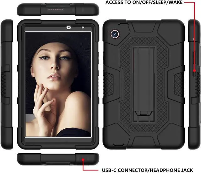 Alt view image 4 of 7 - BONAEVER Case for Huawei MatePad T8 8 Inch 2020 with Kickstand, Heavy Duty Shockproof Protective Cover with Stylus Pen