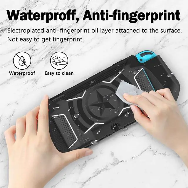 Alt view image 5 of 7 - BONAEVER Dockable Case Compatible for Nintendo Switch, TPU Grip Protective Cover Case with Ergonomic Design and Comfort Grip