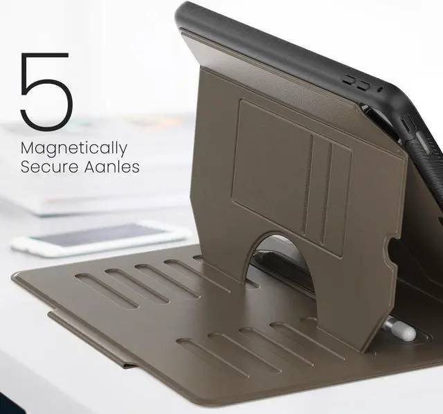 Alt view image 3 of 7 - BONAEVER Case For iPad 9.7 inch 6th/5th Generation 2018/2017, iPad Air 2 / iPad Pro 9.7, Smart Magnetic Auto Sleep Shockproof Cover with Multi-Angles Stand, Pen Holder, Card Slot Brown