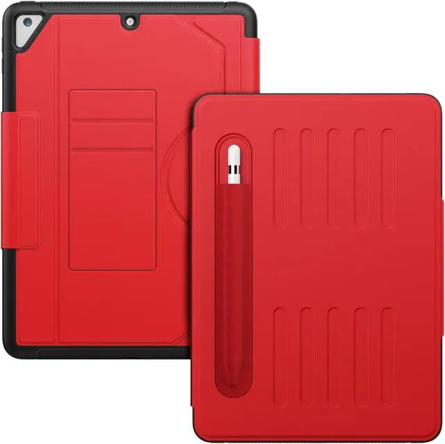 Alt view image 5 of 7 - BONAEVER Case For iPad 9.7 inch 6th/5th Generation 2018/2017, iPad Air 2 / iPad Pro 9.7, Smart Magnetic Auto Sleep Shockproof Cover with Multi-Angles Stand, Pen Holder, Card Slot Red