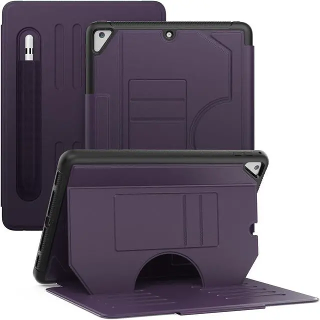 Main image of BONAEVER Case For iPad 9.7 inch 6th/5th Generation 2018/2017, iPad Air 2 / iPad Pro 9.7, Smart Magnetic Auto Sleep Shockproof Cover with Multi-Angles Stand, Pen Holder, Card Slot Purple
