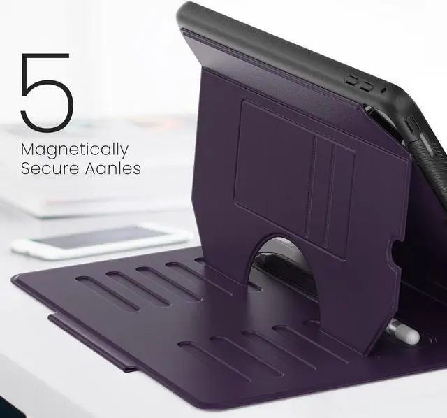 Alt view image 3 of 7 - BONAEVER Case For iPad 9.7 inch 6th/5th Generation 2018/2017, iPad Air 2 / iPad Pro 9.7, Smart Magnetic Auto Sleep Shockproof Cover with Multi-Angles Stand, Pen Holder, Card Slot Purple