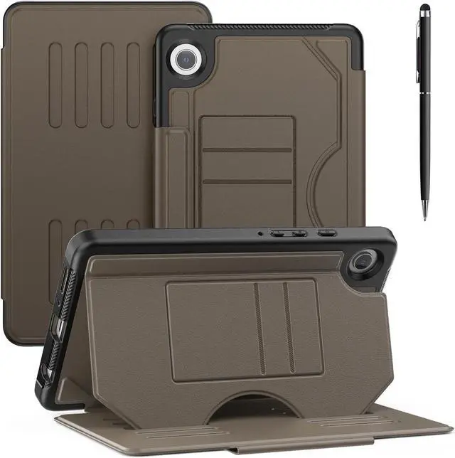Main image of BONAEVER Case For Samsung Galaxy Tab A9 8.7 Inch 2023 SM-X110/X115/X117, Smart Magnetic Auto Sleep Shockproof Cover with Absorbing Multi-Angles Stand, Pen Holder, Card Slot Brown