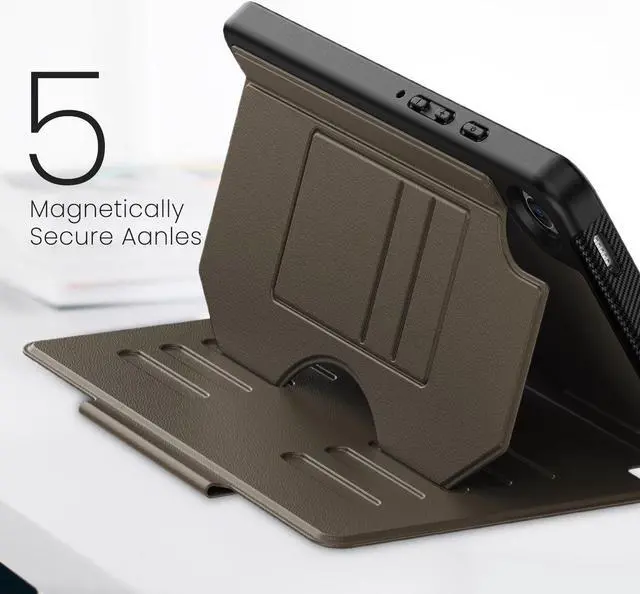 Alt view image 2 of 7 - BONAEVER Case For Samsung Galaxy Tab A9 8.7 Inch 2023 SM-X110/X115/X117, Smart Magnetic Auto Sleep Shockproof Cover with Absorbing Multi-Angles Stand, Pen Holder, Card Slot Brown