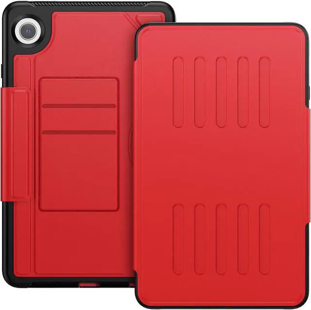 Alt view image 5 of 7 - BONAEVER Case For Samsung Galaxy Tab A9 8.7 Inch 2023 SM-X110/X115/X117, Smart Magnetic Auto Sleep Shockproof Cover with Absorbing Multi-Angles Stand, Pen Holder, Card Slot Red