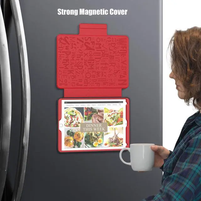 Alt view image 3 of 7 - BONAEVER Case For Samsung Galaxy Tab A9 8.7 Inch 2023 SM-X110/X115/X117, Smart Magnetic Auto Sleep Shockproof Cover with Absorbing Multi-Angles Stand, Pen Holder, Card Slot Red