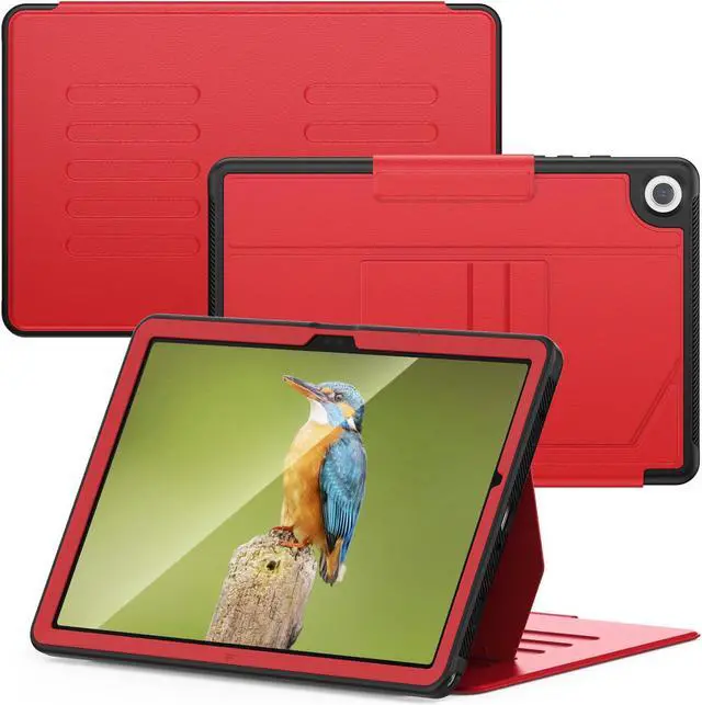 Alt view image 6 of 7 - BONAEVER Case For Samsung Galaxy Tab A9 Plus 10.9 inch 2023 Model SM-X210/X216/X218, Smart Magnetic Auto Sleep Shockproof Cover with Absorbing Multi-Angles Stand, Pen Holder, Card Slot Red