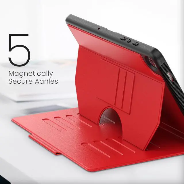 Alt view image 2 of 7 - BONAEVER Case For Samsung Galaxy Tab A9 Plus 10.9 inch 2023 Model SM-X210/X216/X218, Smart Magnetic Auto Sleep Shockproof Cover with Absorbing Multi-Angles Stand, Pen Holder, Card Slot Red