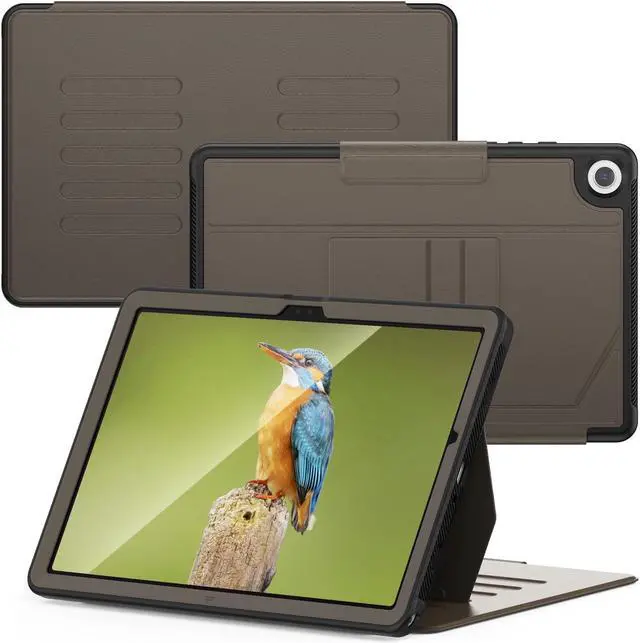 Alt view image 6 of 7 - BONAEVER Case For Samsung Galaxy Tab A9 Plus 10.9 inch 2023 Model SM-X210/X216/X218, Smart Magnetic Auto Sleep Shockproof Cover with Absorbing Multi-Angles Stand, Pen Holder, Card Slot Brown