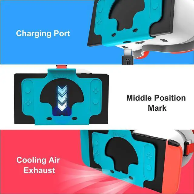 Alt view image 3 of 7 - BONAEVER Upgraded VR Headset for Nintendo Switch & Switch OLED Model, Switch Virtual Reality Glasses with Adjustable HD Lenses and Comfortable Head Strap, Labo VR Kit 3D Goggles for Switch Red