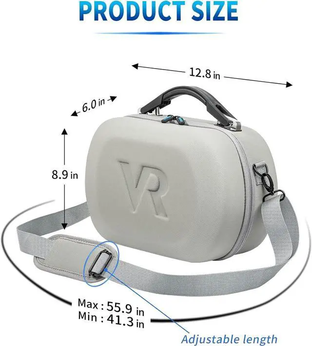 Alt view image 7 of 7 - BONAEVE Hard Carrying Case for Meta Quest 3, Quest 2, Vision Pro, Large Capacity Travel Case for Oculus Quest 3 VR Gaming Headset and Touch Controllers Accessories