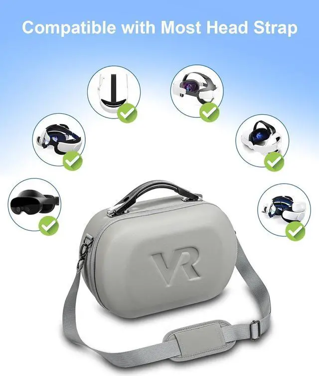 Alt view image 5 of 7 - BONAEVE Hard Carrying Case for Meta Quest 3, Quest 2, Vision Pro, Large Capacity Travel Case for Oculus Quest 3 VR Gaming Headset and Touch Controllers Accessories