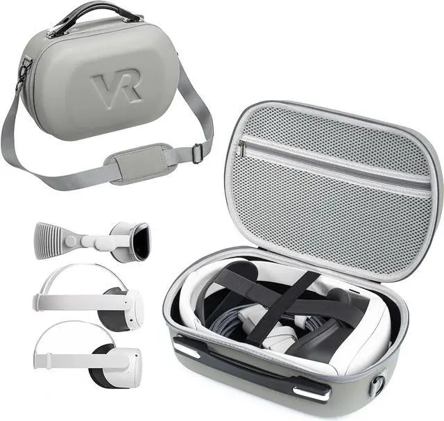 Main image of BONAEVE Hard Carrying Case for Meta Quest 3, Quest 2, Vision Pro, Large Capacity Travel Case for Oculus Quest 3 VR Gaming Headset and Touch Controllers Accessories
